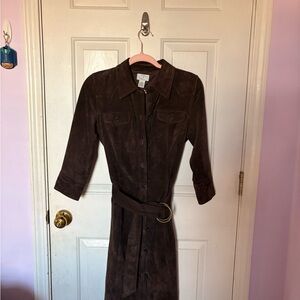 LOFT Brown Leather Dress